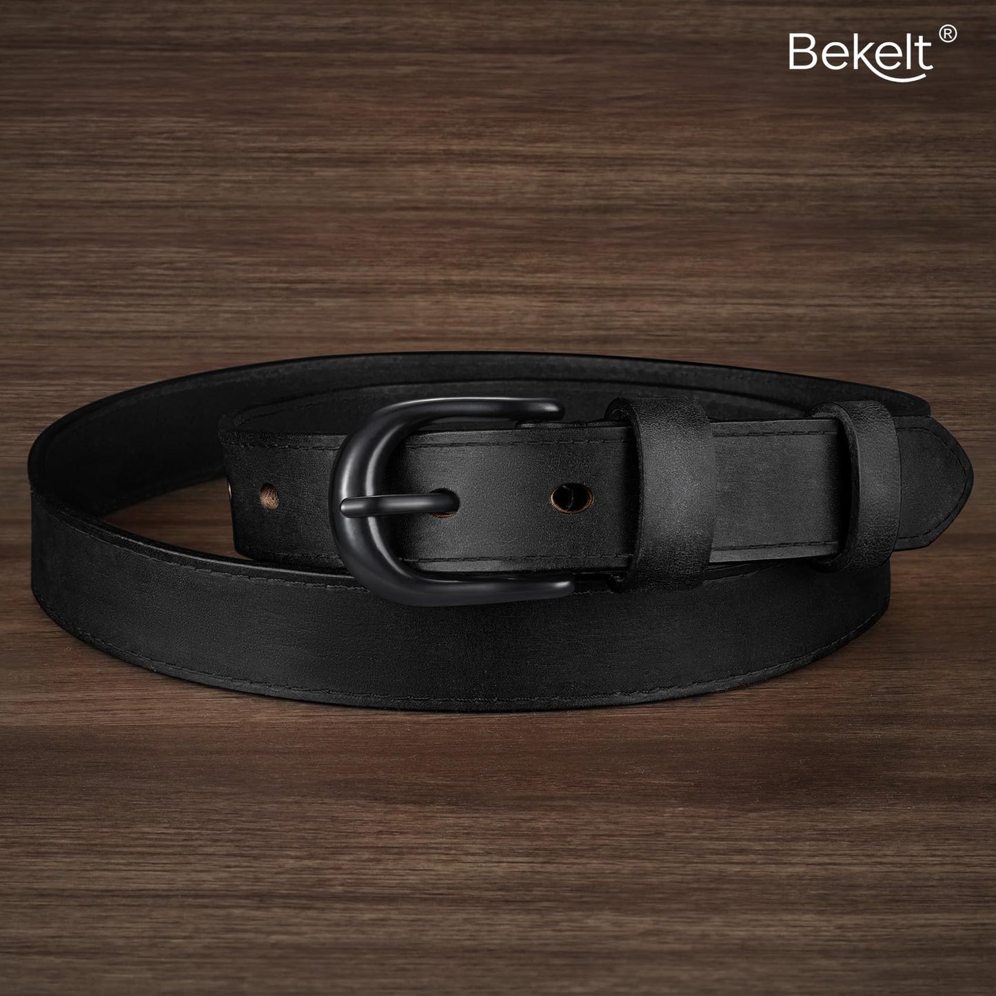 Bekelt Genuine Leather Belt for Women with Gold/Silver Buckle Women's Full Grain Leather Waist Belt for Jeans Dresses Pants