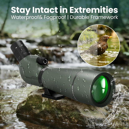 Koolpte 25-75x85 ED Spotting Scope for Target Shooting, Green