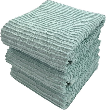 Seafoam Light Sage Aqua Mineral Green Kitchen Hand Dish Towels: Oversized 28" x