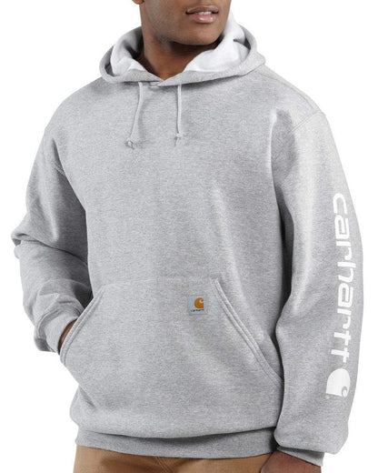 Carhartt mens Logo Hooded fashion sweatshirts, Heather Gray, X-Large US