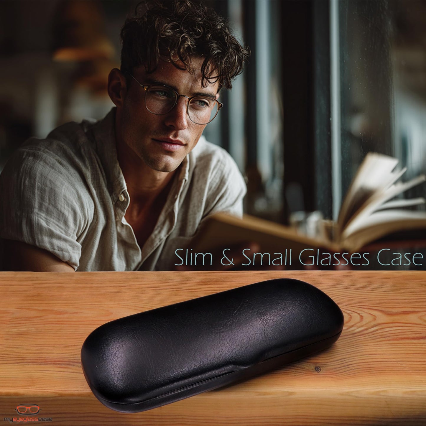 SMALL/NARROW/SLIM Hard Shell Eyeglass Case – Small Protective Glasses Case with Microfiber Pouch & Cleaning Cloth fit readers and reading frames (S5 Classic Black)