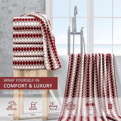 4 Piece Bath Towel Set Oversized Bath Sheet 35"x70" Bathroom Towel Extra Large