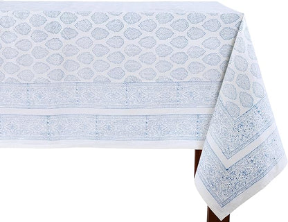 ATOSII Amalfi 100% Cotton Boho Square Fall Tablecloth, Handblock Print Table Cloth for Kitchen I Dining Table Linen Fall Décor I Parties Wedding Outdoor Christmas Thanksgiving I Fall 60 X 60 Inches