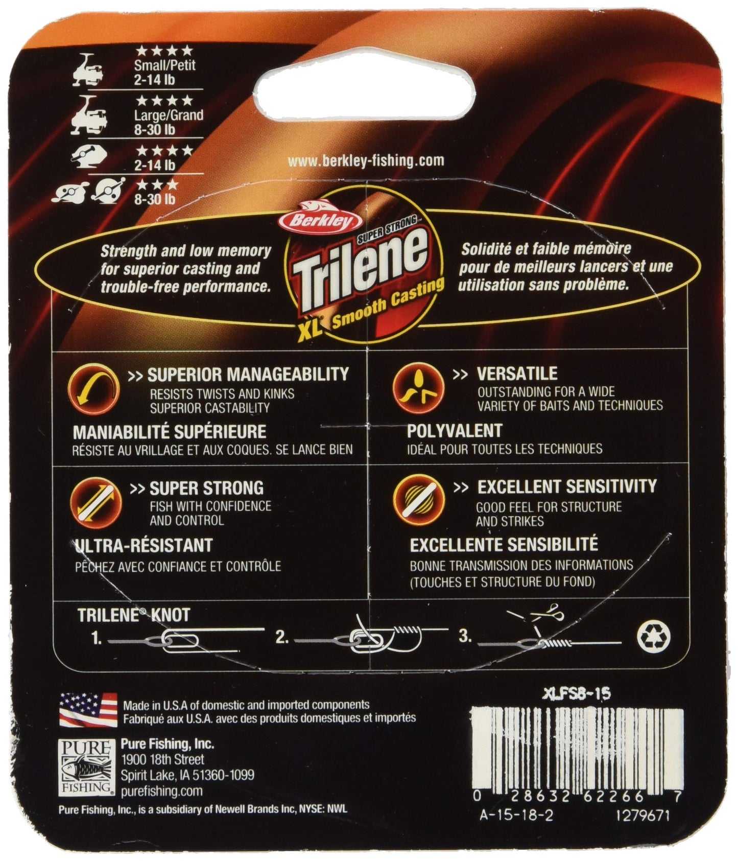 Berkley Trilene® XL®, Clear, 17lb | 7.7kg, 1000yd | 914m Monofilament Fishing Line, Suitable for Freshwater Environments
