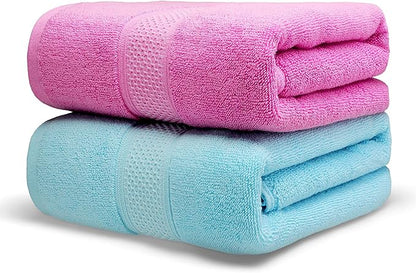 Cotton Bath Towels Set, 2-Piece Set Super Absorbent Quick Drying, Suitable