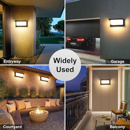LED Porch Light 18W 3000K Warm White Halloween/Christmas Modern Wall Lighting Outdoor 1800LM Anti-Rust Exterior Light Fixtures Wall Mount IP65 Waterproof for Garage Hallway Backyard 2 Pack