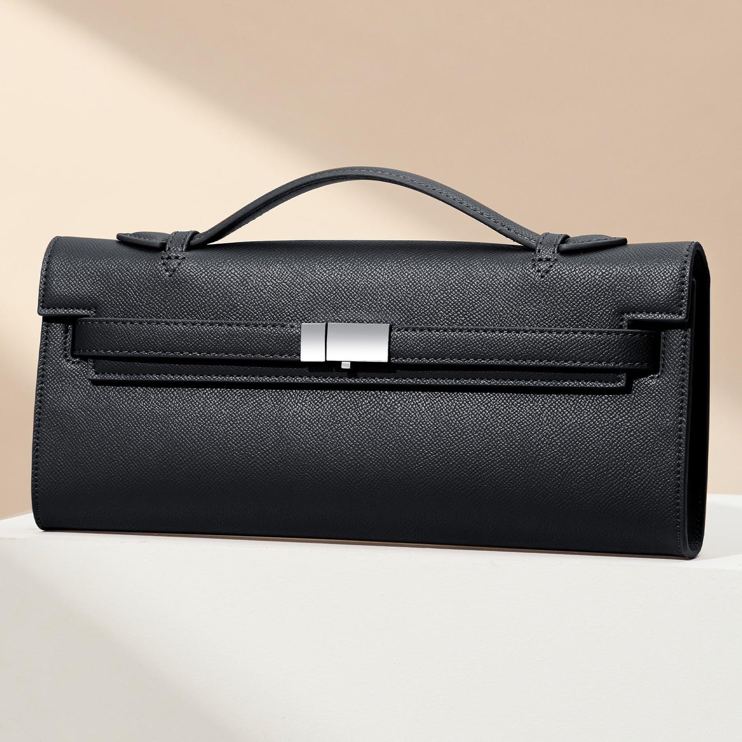 CHUNLI PU Leather Clutch Purses for Women, Trendy Ladies Top Handle Bag for Evening Work Business Daily Use