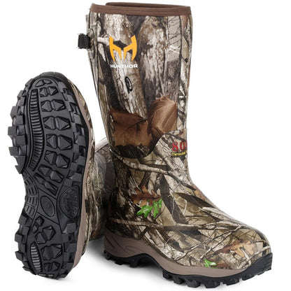 Hunthor Rubber Hunting Boots for Men with 800g Insulation, Waterproof Insulated 6mm Neoprene Shoes for Outdoor Hunting (Next Camo, Size 6-14)
