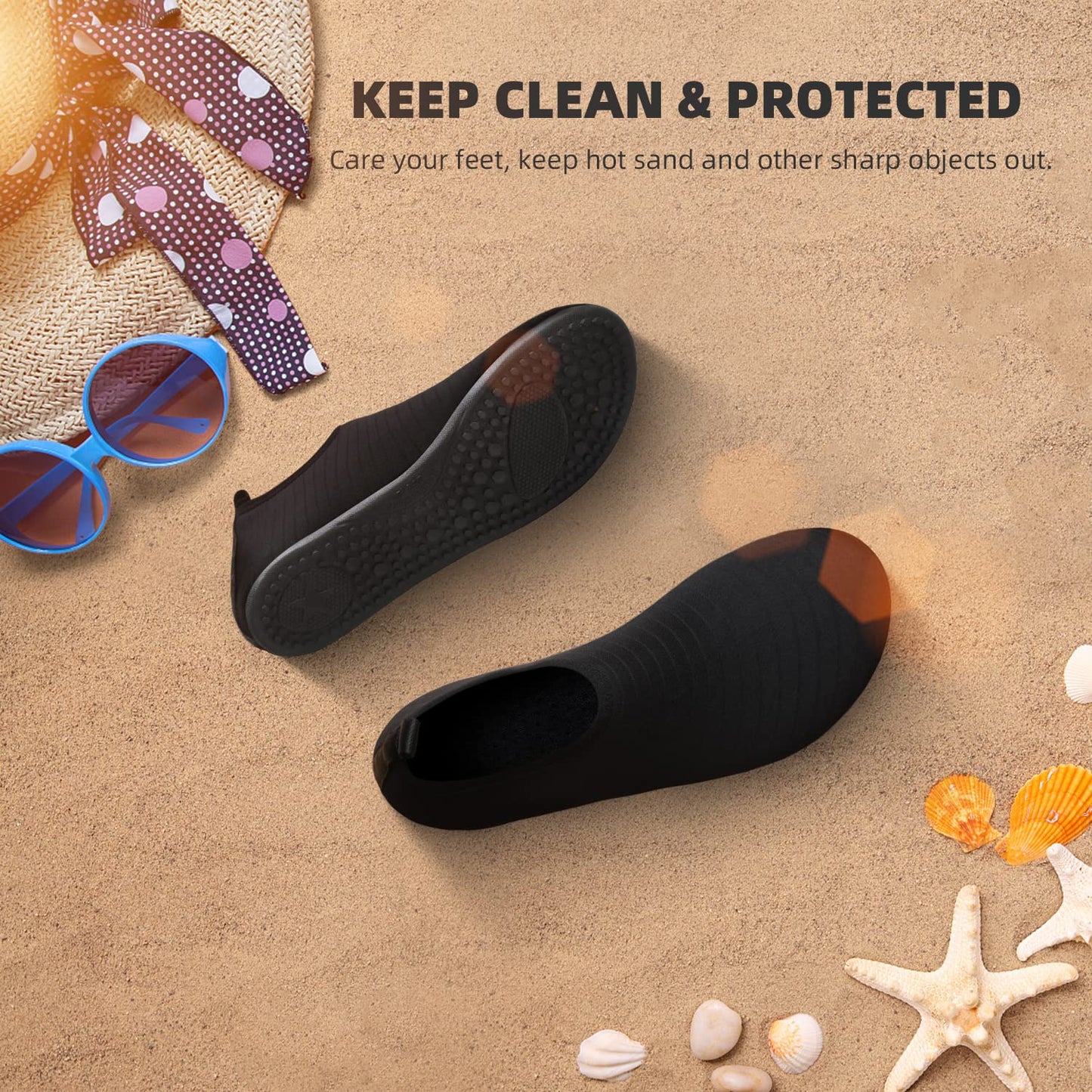 Water Shoes for Women Men Quick-Dry Aqua Socks Swim Beach Barefoot Yoga Exercise Wear Sport Accessories Pool Camping Must Haves Adult Youth Size 5-6 Women/4-5 Men
