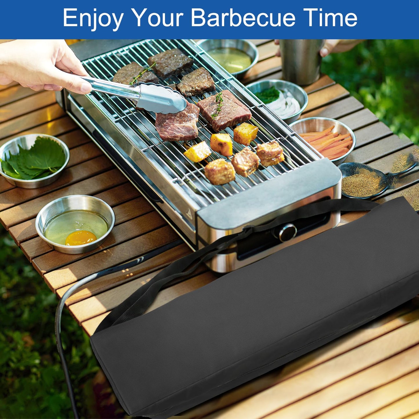 Delixike Grilling Bags, Storage and Transport Backpack, Oxford Cloth for Grill Utensils, Foldable for Camping and Hiking BBQ