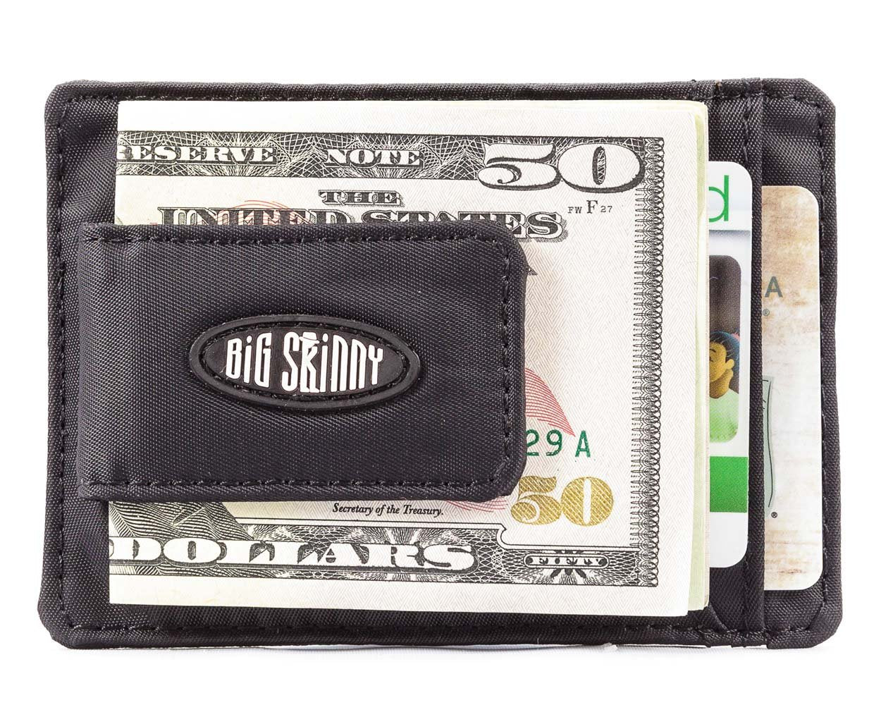 Big Skinny Men's Magnetic Money Clip Slim Wallet, Holds Up to 12 Cards, Black