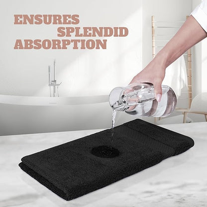 White Classic Wealuxe Black Washcloths 24 Pack