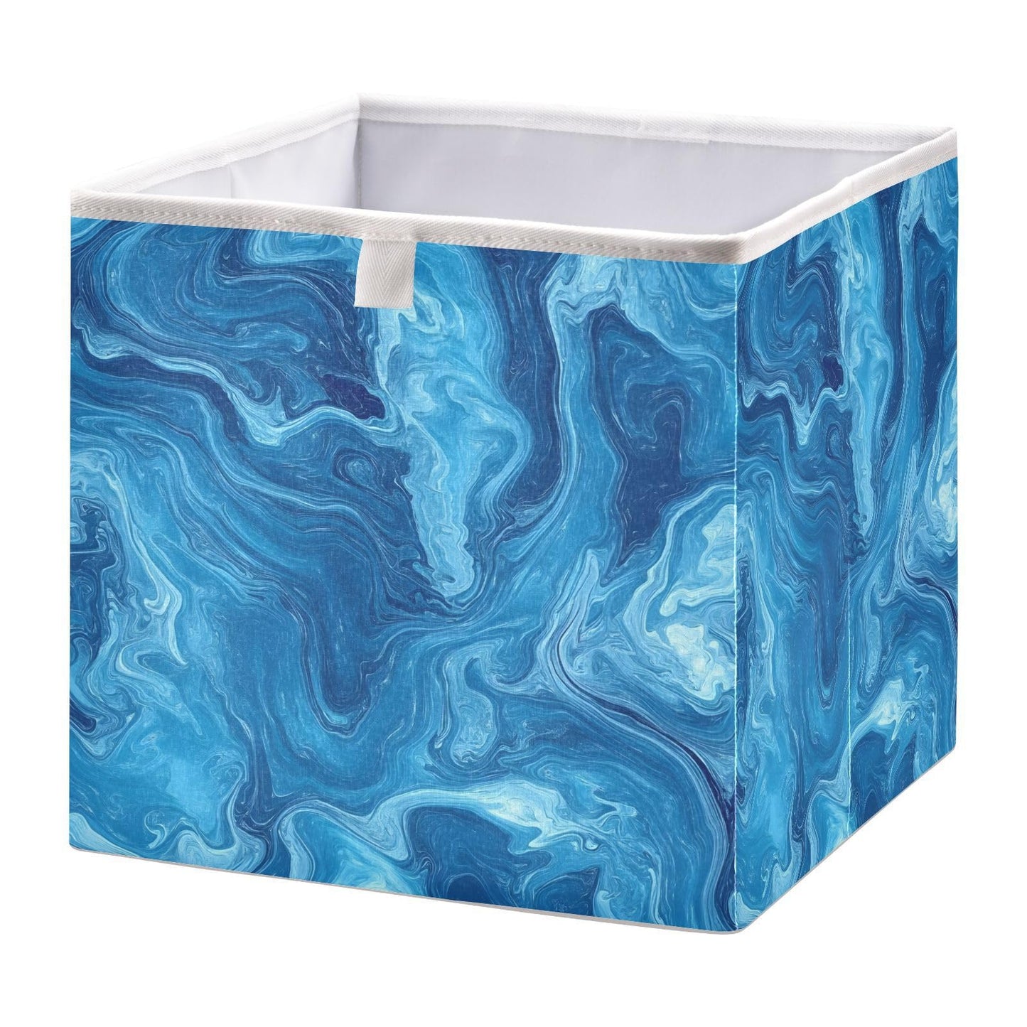 senya Large Storage Bins Blue Pigment Collapsible Foldable Storage Cubes Fabric Basket Closet Organizer Containers Box for Home Bedroom Office 11 x 11 x 11in