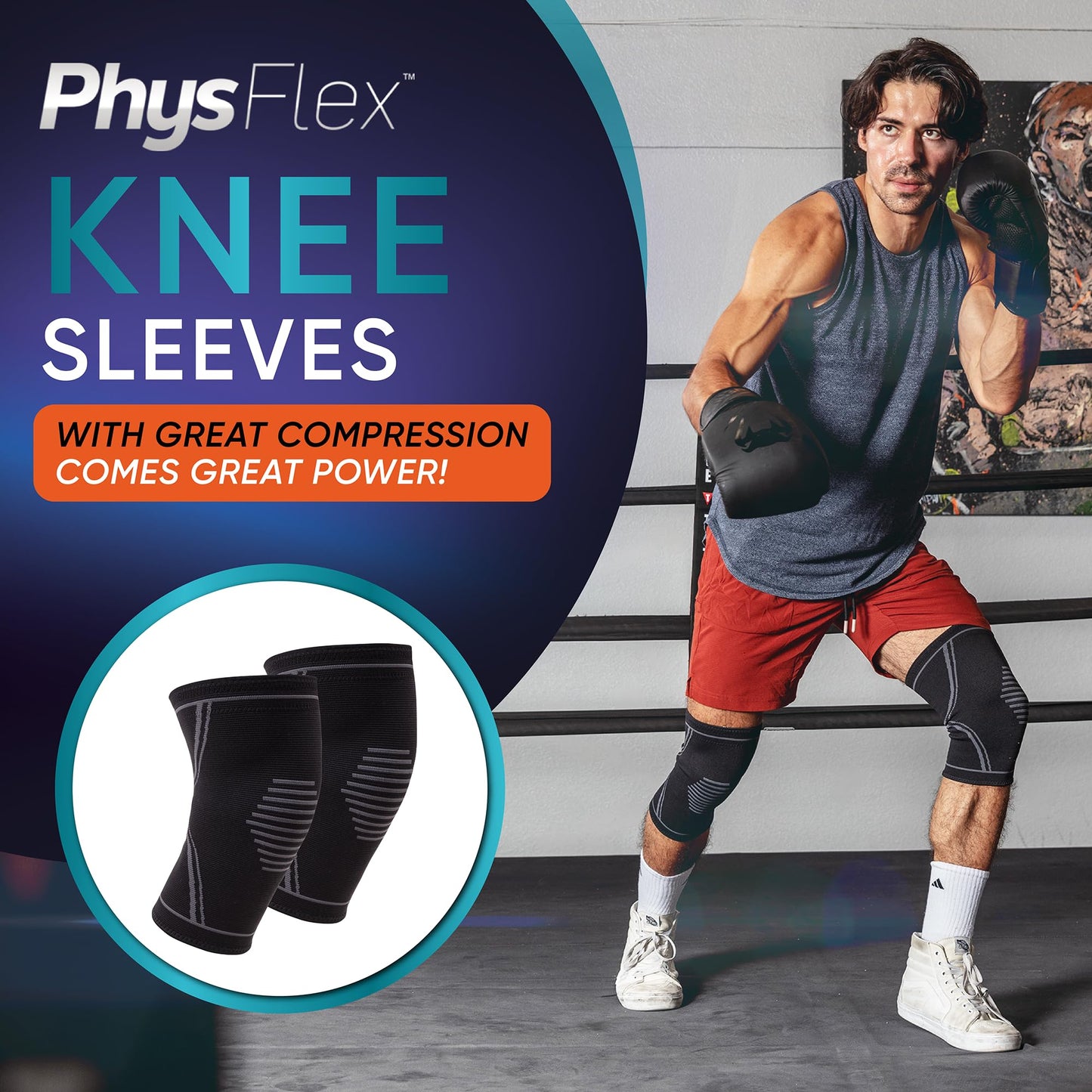 Knee Brace for Pain Relief - 2 Pack Knee Compression Sleeves for Men and Women - Support for Weightlifting, Gym, Workout, Volleyball - Meniscus Tear, ACL, Arthritis (XXX-Large)