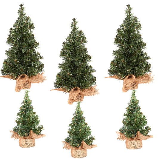 Fypuda Tabletop Mini Christmas Tree, 7.87" / 11.81" Artificial Christmas Tree Xmas Miniature Pine Christmas Tree Perfect for Christmas Decorations, Home, Kitchen, Dining Table (6 PCS)