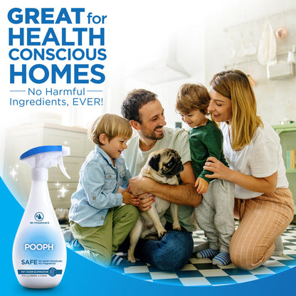 Pooph Pet Odor Eliminator, 32oz Spray, 2-Pack - Dismantles Odors on a Molecular Basis, Dogs, Cats, Freshener, Eliminator, Urine, Poop, Pee, Deodorizer, Natures, Puppy, Fresh, Clean, Furniture, Potty