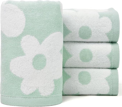 Jacquotha Floral Hand Towels Decorative Towel Set of 4, Bathroom & Kitchen &