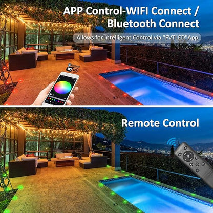INDARUN Outdoor Deck Lights Waterproof 20 pcs, 12V Low Voltage LED Recessed Deck Lights Φ1.22 RGB Deck Lamp with Remote, Alexa/Google Compatible, Outdoor Step Stair Lights for Floor Landscape Lighting