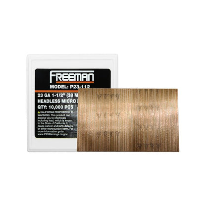 Freeman 23-Gauge 1-1/2" Headless Micro Pins | 10,000 Count | P23-112