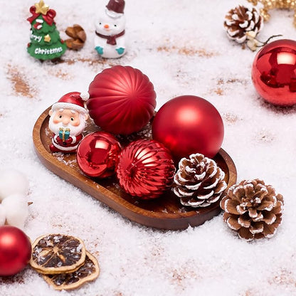 50ct Christmas Balls Ornaments for Xmas Tree, Red Shatterproof Christmas Tree Decorations Hanging Ball for Holiday Party Decor(1.57"-2.36")