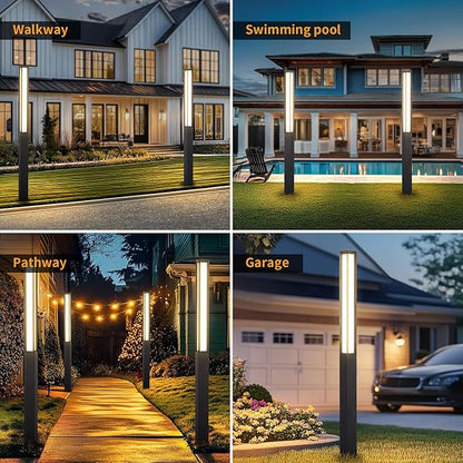 Landscape Path Light, 92" Modern Outdoor LED Luxury Bollard Lighting with IP65 Waterproof for Lawn Courtyard Driveway Pathway Decoration