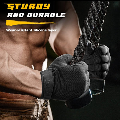 FREETOO Full-Finger Workout Gloves for Men, Padded Gym Gloves with Excellent Grip and Palm Protection, Touch Screen Friendly
