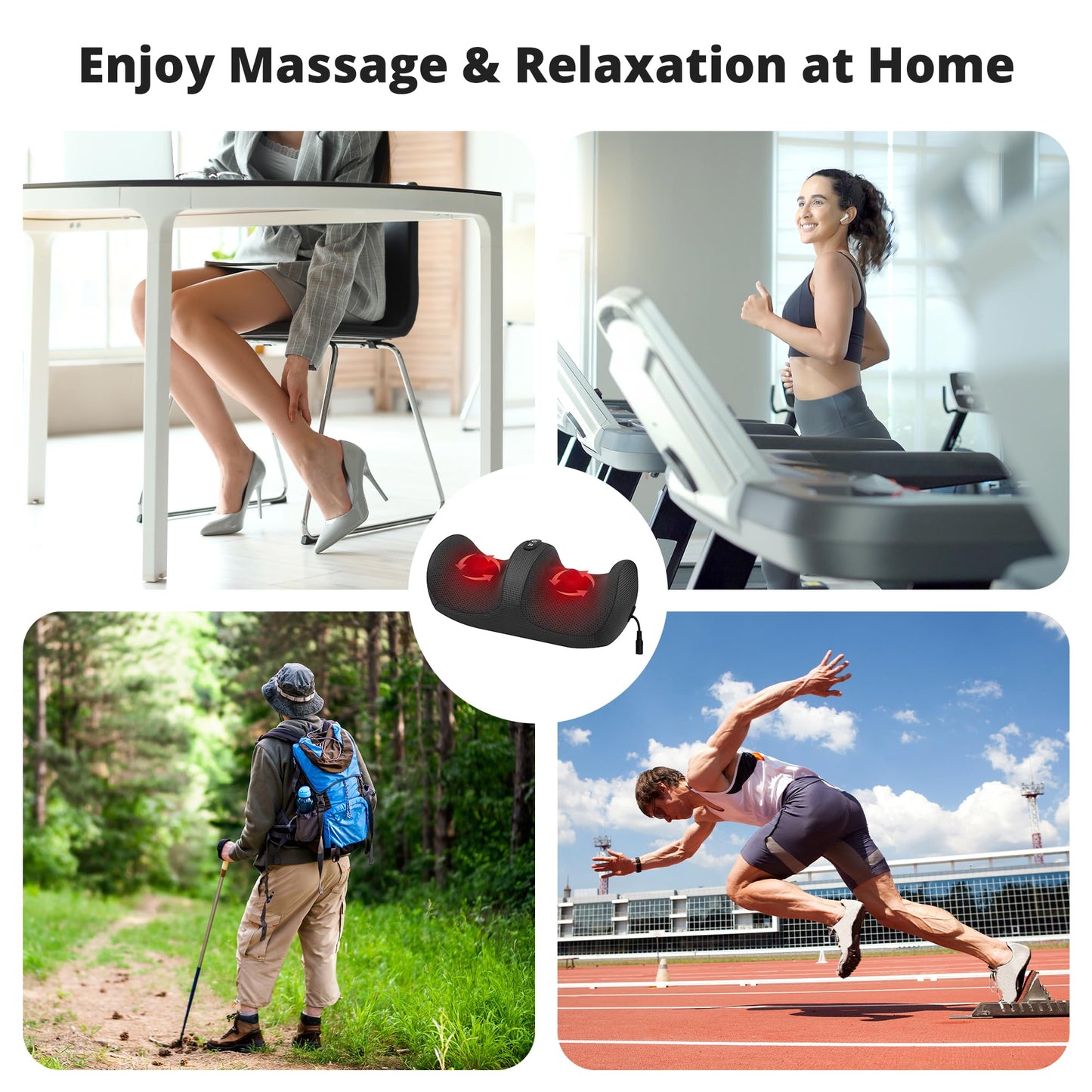 Medcursor Shiatsu Foot Massager with Heat | Foot and Calf Massager with Massage Roller, Deep Massage for Plantar Fasciitis, Pain Relief, Neuropathy, Relax for Home or Office Use (Not Cordless)
