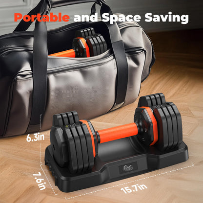 25LB 55LB Adjustable Dumbbells Set, 5LB to 25LB Dumbbell Pair,15LB to 55LB Weight Set of 2, Home Gym 50lbs/110lbs, Anti-Slip Handle for Exercise Equipment