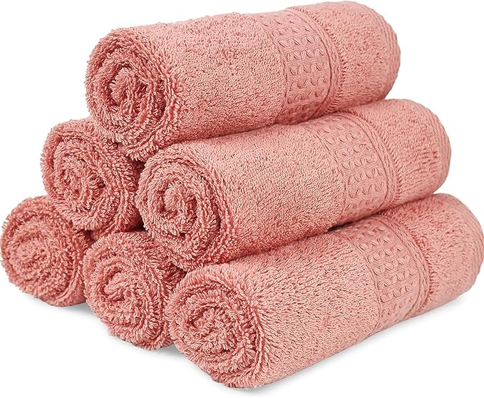 Cleanbear Ultra Soft Washcloths 6 Pack Cotton Face Cloths Wash Cloths Set