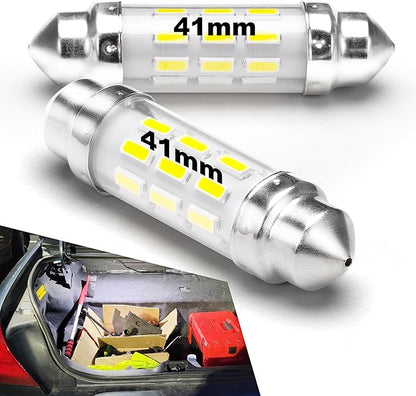 DC12V-24V 212-2 Led Bulb, 6000k White 578 211-2 41mm 42mm 1.65in Festoon LED Dome Light Bulbs, 300LM Super Bright 578 LED Blub for Car Truck Interior Dome Map Door License Plate Courtesy Lights 2pack
