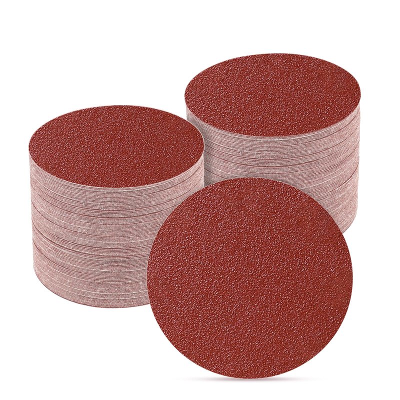 POTUINOM 100PCS 2 Inch Sanding Disc Sander Attachment Disc 60-Grit Hook and Loop Sandpaper Alumina Orbital Sander Pads for Polishing, Grinding, Woodworking