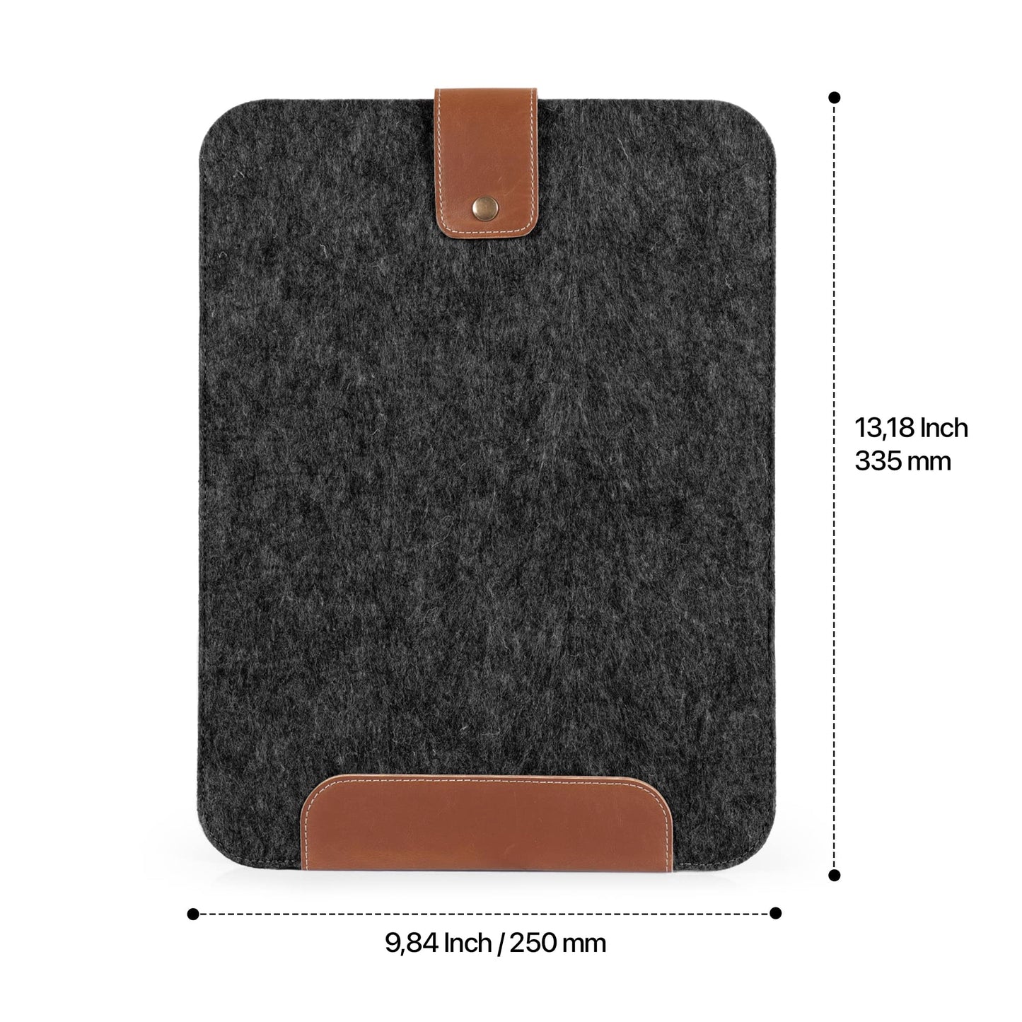 MegaGear 13" Genuine Leather & Fleece Slim MacBook Bag – Stylish & Protective Sleeve for MacBook Pro, MacBook Air, and Laptops