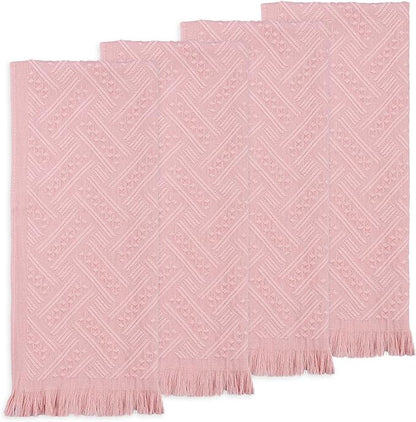 Boho Bathroom Decor Hand Towel 4 Pack 100% Turkish Cotton 14 x 30 Inch Boho