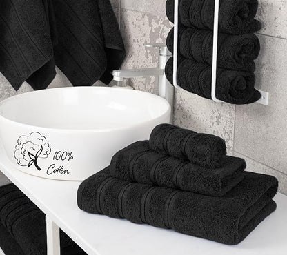 American Soft Linen Premium 3 Piece Towel Set, 1 Bath Towel 1 Hand Towel 1