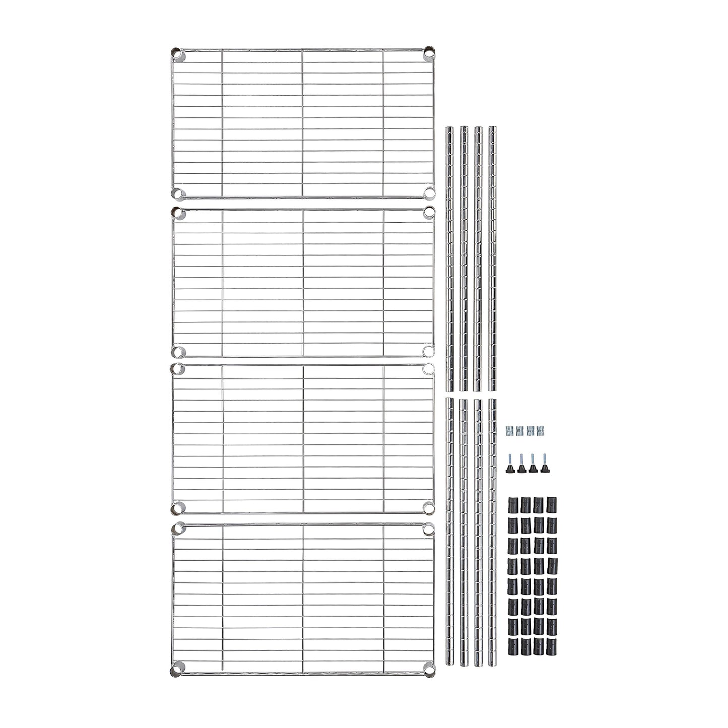 Amazon Basics 3-Shelf Adjustable Heavy Duty Steel Wire Rack Storage Shelving Organizer for Kitchen, Garage, 23.2" L x 13.4" W x 30" H, Black