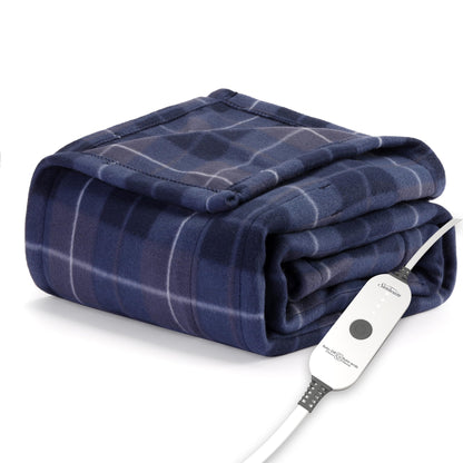 Sunbeam Royal Ultra Fleece Heated Electric Blanket King Size, 90" x 100", 12 Heat Settings, 12-Hour Auto Shut-Off, Machine Washable, Pebble Beige
