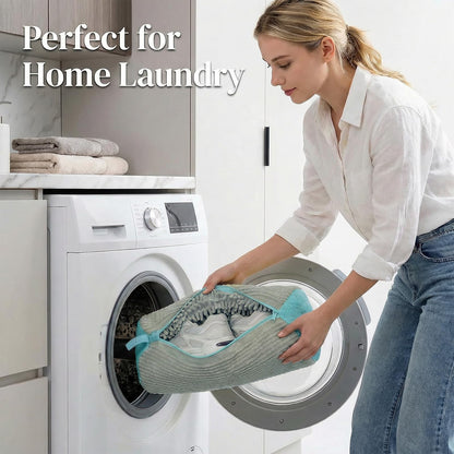 Shoe Washing Machine Bag for Sneakers and Shoes, Laundry Shoe Bag with Washer and Dryer, Zipper and Reusable Shoe Cleaning Bag(Gray)
