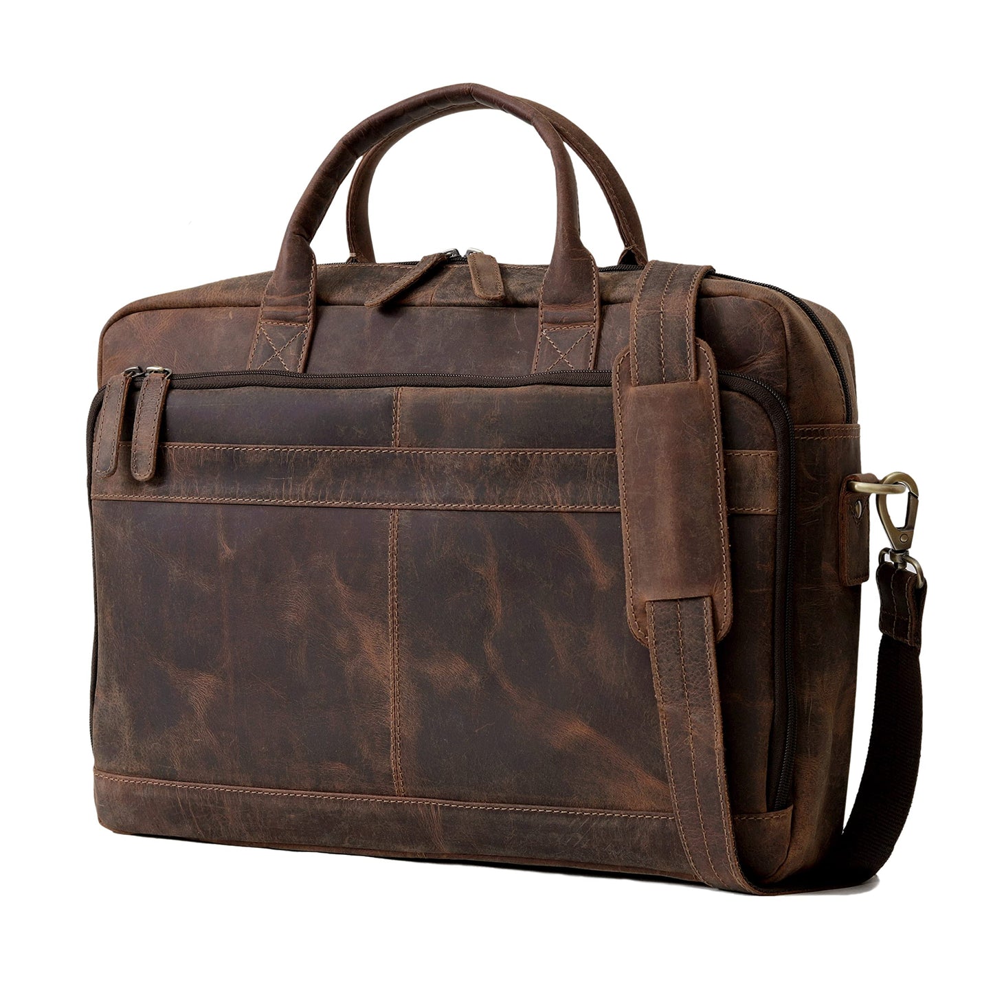Leather briefcase bag for men Leather Laptop Bags For Men and Women Travel Messenger Bag 16 Inch (Vintage Brown, 16 Inch Briefcase)