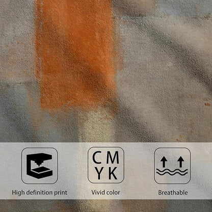 Orange and Brown Neutral Abstract Art Painting Hand Towel Set of 2, Abstract