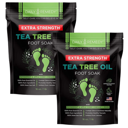 Tea Tree Oil Foot Soak with Epsom Salt - Made in USA - 16 Ounces