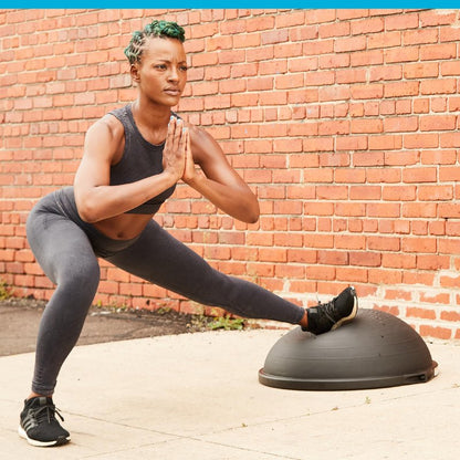 BOSU Balance Trainer, Half-Ball Training Equipment, 65 cm Diameter, 350 lb Capacity - Burst-Resistant Stability Exercise Tool w/ Non-Slip Base, Includes Hand Pump, Commercial-Grade