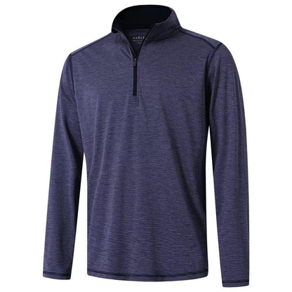 M MAELREG Mens 1/4 Zip Pullover Striped Mock Neck Lightweight Melange Golf Half Zip Sweatshirts for Men