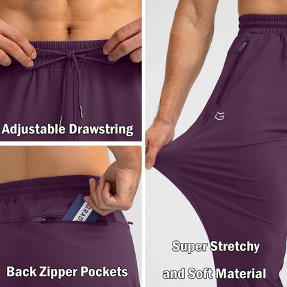 G Gradual Men's Sweatpants with Zipper Pockets Tapered Joggers for Men Athletic Pants for Workout, Jogging, Running (Wine Red, X-Large)