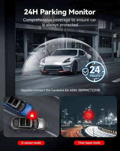 REDTIGER 4K Dash Cam Front and Rear, STARVIS 2 Sensor, Touch Screen 3.18", 128GB Card Included, Voice Control, 5.8GHz WiFi Car Dash Camera, GPS, Night Vision, Emergency Lock, Parking Mode (F7N Touch)