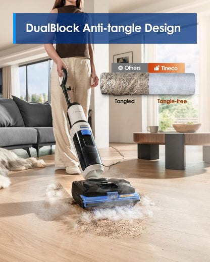Tineco Corded 3-in-1 Wet Dry Vacuum Mop with Steam Function, FLOOR ONE S6 Stretch Steam, Tineco BoostSteam, 320℉ High-temp Steam Cleaning, 180° Lay-Flat, Anti-Tangle Design, One-Touch Self-Cleaning