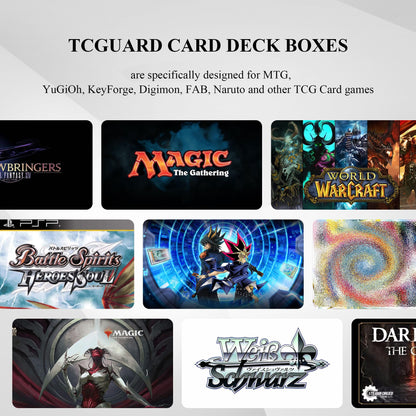 TCGUARD Card Deck Box for MTG Card Storage Box Holds 100 Plus Single Sleeved Cards, Microfiber Lining and Leather Card Box Compatible with Trading Card Games TCG, Yugioh Cards, etc. (Red)