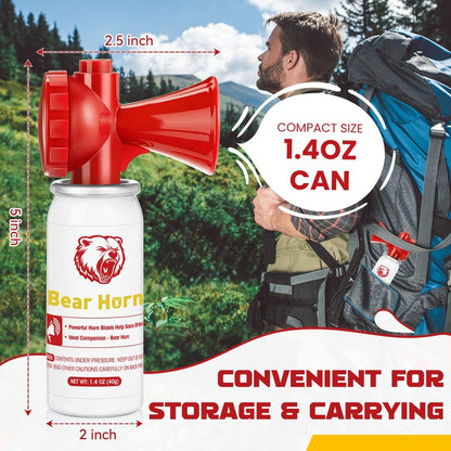 Dunkive 2 Pack Bear Horns - Very Loud 120dB Air Horns for Safety, Heard Up to 1/2 Mile Away, Scares Wild Animals