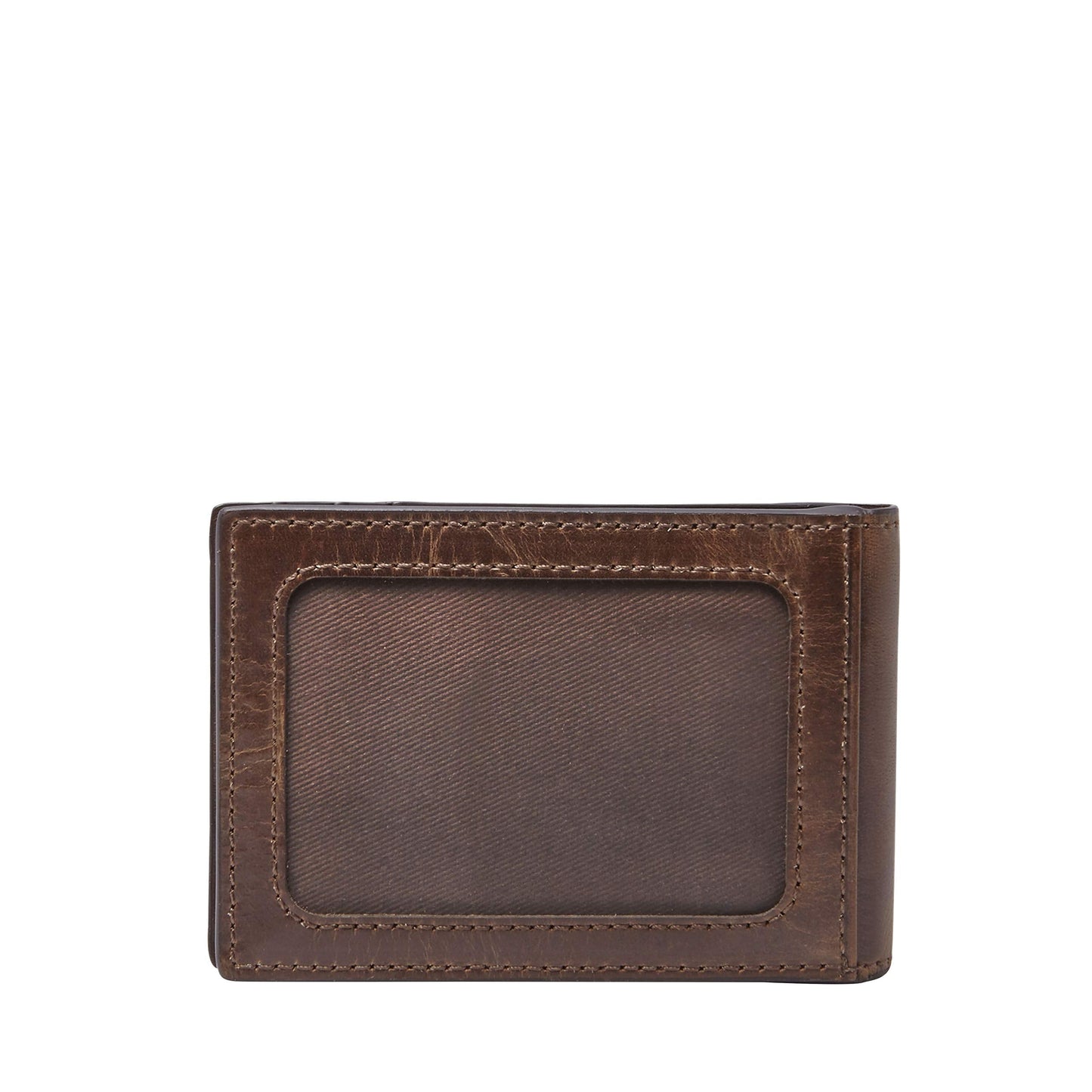 Fossil Men's Derrick Leather Slim Wallet for Men, Minimalist Magnetic Money Clip Bifold Front Pocket Wallet, Dark Brown