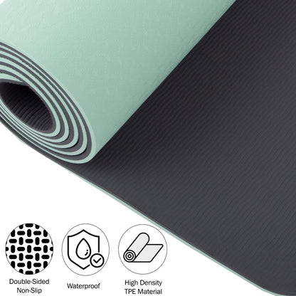 Non-Slip Yoga Mat with Alignment Marks – Lightweight Exercise Mat with Carry Strap for Home Workout or Travel by Wakeman Outdoors