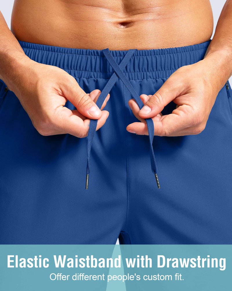 G Gradual Men's Athletic Running Shorts with Zipper Pockets Quick Dry 7"/ 5"/ 9" Workout Gym Shorts for Basketball Hiking(Royal Blue,5XL)